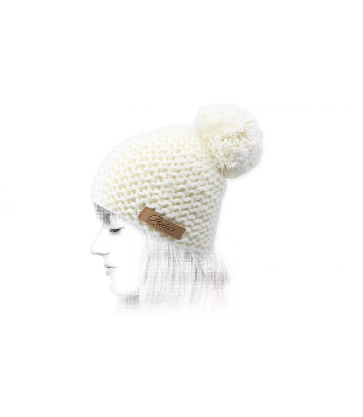 bonnet pompon blanc Picture Coco Mayo Beanie white